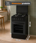 wintem cucina a gas 50x50 cm con forno a gas 49 litri 4 fuochi di diversa potenza valvole di sicurezza e coperchio ean 8056819078930