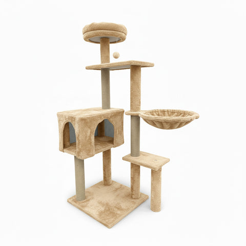 puppy lovers tiragraffi per gatti 120 cm con cuccia e amaca multilivello varie colorazioni ean 8054806950542