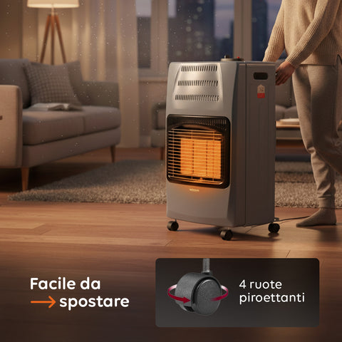wintem buddy stufa a gas pieghevole potenza 42kw con 3 livelli di riscaldamento ean 8052286432039