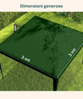 zendea gazebo 3x3mt per esterni con copertura impermeabile e telaio in acciaio ean 8015361713188