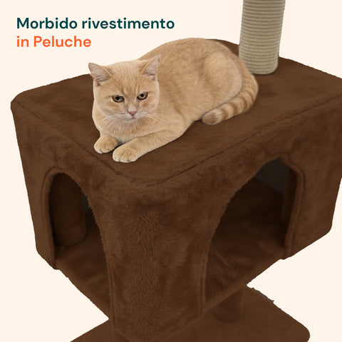 puppy lovers tiragraffi per gatti 120 cm con cuccia e amaca multilivello varie colorazioni ean 8054806950542