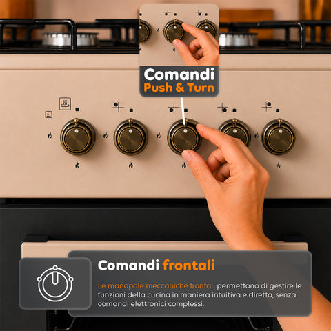 wintem cucina a gas 50x50 cm con forno a gas 49 litri 4 fuochi di diversa potenza valvole di sicurezza e coperchio ean 8056819078930