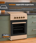 wintem cucina a gas 50x50 cm con forno a gas 49 litri 4 fuochi di diversa potenza valvole di sicurezza e coperchio ean 8056819078930
