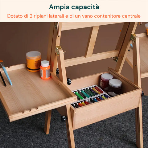 avilia cavalletto da pittore in faggio 122x44x40 cm con altezza regolabile ean 8052879010071