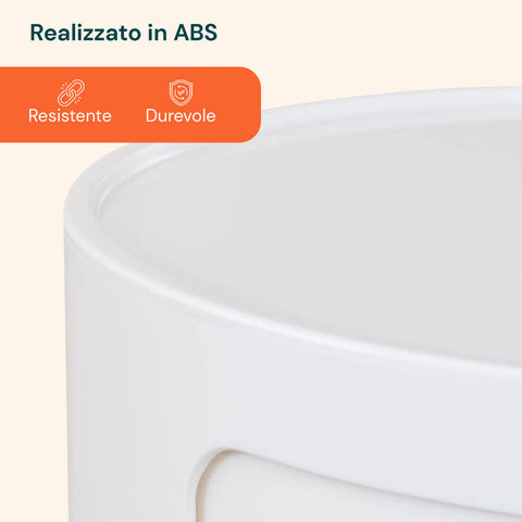 avilia home mobiletto rotondo con cassetti scorrevoli comodino moderno in abs ean 8052879010989