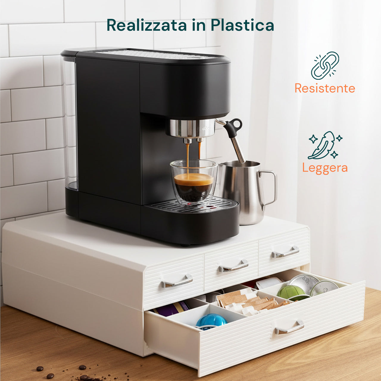 Porta Cialde K Cup Magnetico Da Parete – Organizer Per Caffè Con Adesivi – Confezione Da 12