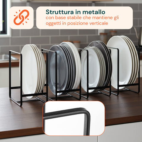 avilia home scolapiatti verticali salvaspazio set 4 pezzi in metallo 2 misure salvaspazio ean 8052879010972