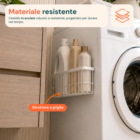 avilia home set 2 cestini magnetici multiuso in acciaio organizer portaoggetti salvaspazio a griglia installazione senza fori portata max 5 kg ean 8052879011979