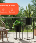avilia home set 2 portapiante con vaso e struttura in ferro dal design moderna ean 8056819053234