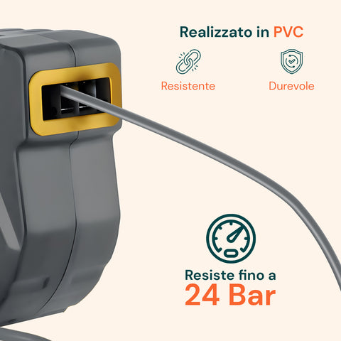 daimann tubo aria compressa 10m avvolgitore automatico con staffa da parete ean 8056590070246