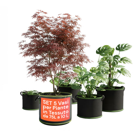 daimann vasi da coltivazione in tessuto con manici 10 75l set da 5 ean 8056590070314
