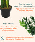 garden friend pianta palma areca in polietilene con 33 foglie e vaso con muschio 160cm ean 8023755056483