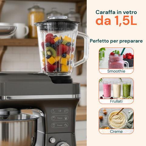 jordan casa impastatrice planetaria multifunzione con accessori completi e motore potente 1900w ean 0805698117425