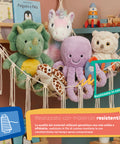 keiki amaca angolare da parete porta giocattoli in cotone rete per peluche salvaspazio 105x140x105 cm kit di montaggio con ganci e fischer inclusi ean 8056590110065