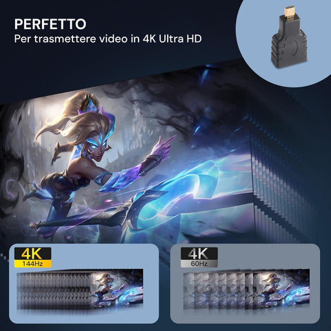 omega adattatore micro hdmi con connettori oro maschiofemmina 2 0 nero ean 8050612772255