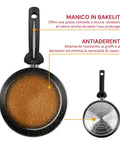 pensofal crepiera 27cm antiaderente effetto pietra per induzione e tutti i fuochi ean 8020173085231