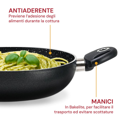 pensofal tegame 28cm antiaderente effetto pietra con minerali e fondo inox ean 8020173085156