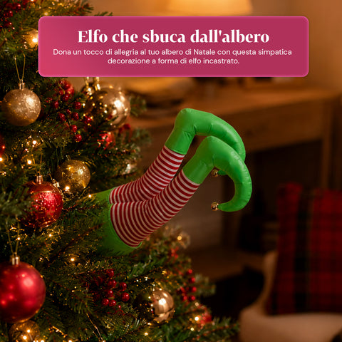 saint joy babbo natale incastrato nellalbero con gambe animate e musica ean 8050043128041
