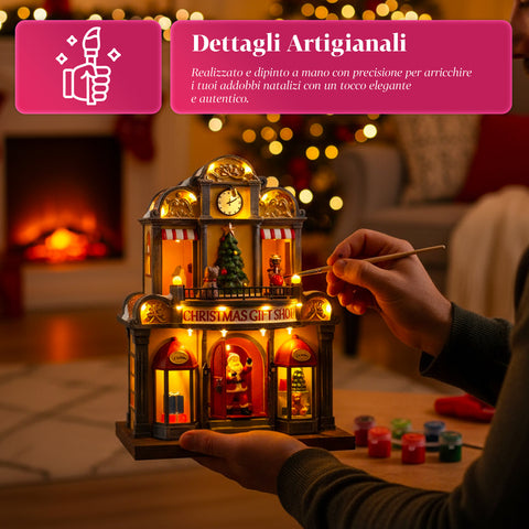 saint joy casa di babbo natale animata luci led musica e movimento ean 8050043127365