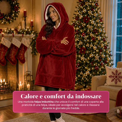 saint joy coperta con maniche e cappuccio felpa coperta oversize 2 colori ean 8050043128386