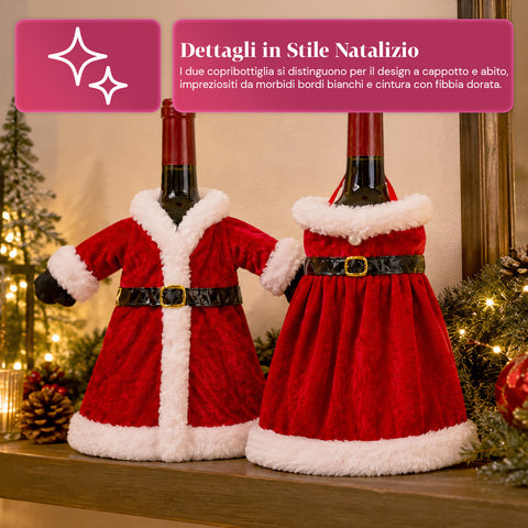 saint joy copri bottiglia natale set 2 pezzi cappotto e abito con cintura ean 8050043128423