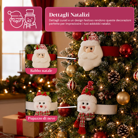 saint joy fermatende natalizi set 2 babbo natale e pupazzo di neve 16x30 cm ean 8050043127914