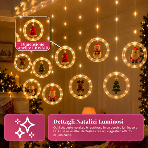 saint joy luci natalizie a batteria 10 pendenti led con decorazioni assortite ean 8050043128232