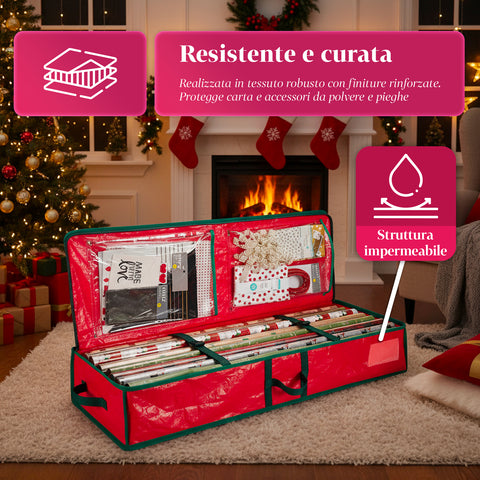 saint joy organizer multiuso per addobbi natalizi in tessuto oxford con manici e tasche ean 8050043127549