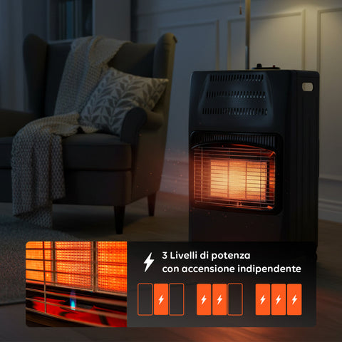 wintem buddy stufa a gas pieghevole potenza 42kw con 3 livelli di riscaldamento ean 8056819043532