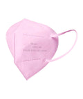 Mascherina FFP2 NR monouso rosa, certificata EN149, con 5 strati filtranti per alta protezione delle vie respiratorie.