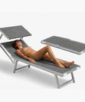 zendea lettino prendisole pieghevole in alluminio e textilene con tettuccio parasole 360 schienale reclinabile e portata 150kg ean 8056819032680