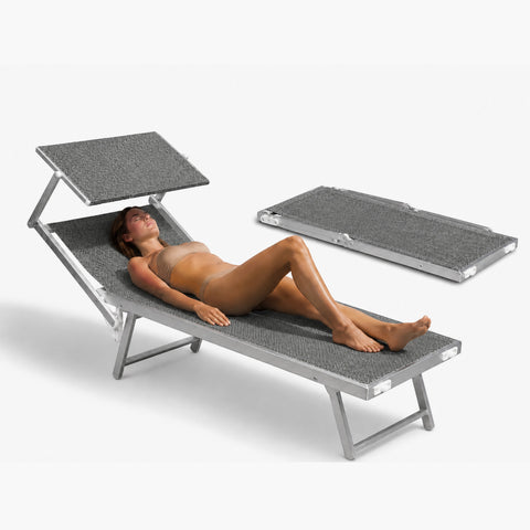 zendea lettino prendisole pieghevole in alluminio e textilene con tettuccio parasole 360 schienale reclinabile e portata 150kg ean 8056819032680