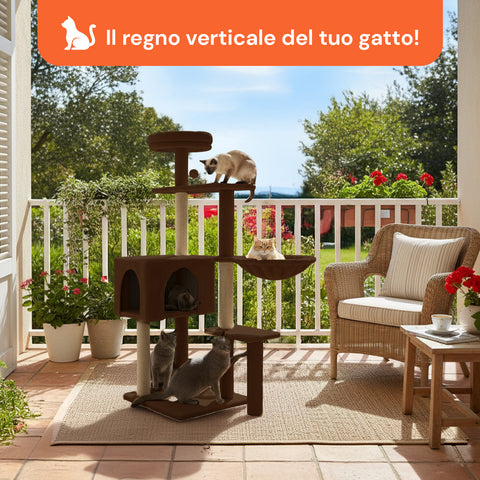 puppy lovers tiragraffi per gatti 120 cm con cuccia e amaca multilivello varie colorazioni ean 8054806950542