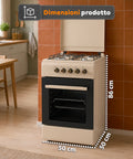 wintem cucina a gas 50x50 cm con forno a gas 49 litri 4 fuochi di diversa potenza valvole di sicurezza e coperchio ean 8056819078930