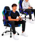 nexor sedia gaming ergonomica con luci rgb e cuscino lombare massaggiante poltrona ufficio reclinabile con telecomando ean 8056819078855