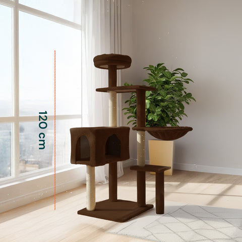 puppy lovers tiragraffi per gatti 120 cm con cuccia e amaca multilivello varie colorazioni ean 8054806950542