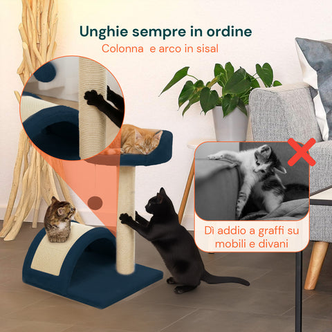 puppy lovers tiragraffi per gatti 50 cm con arco in sisal e gioco pendente ean 8054806950641