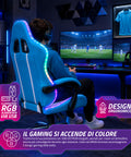 nexor sedia gaming ergonomica con luci rgb e cuscino lombare massaggiante poltrona ufficio reclinabile con telecomando ean 8056819078855