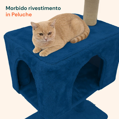 puppy lovers tiragraffi per gatti 120 cm con cuccia e amaca multilivello varie colorazioni ean 8054806950542