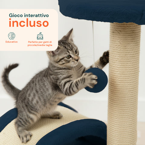 puppy lovers tiragraffi per gatti 50 cm con arco in sisal e gioco pendente ean 8054806950641