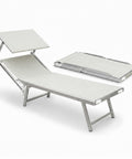 zendea lettino prendisole pieghevole in alluminio e textilene con tettuccio parasole 360 schienale reclinabile e portata 150kg ean 8056819032680