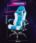 nexor sedia gaming ergonomica con luci rgb e cuscino lombare massaggiante poltrona ufficio reclinabile con telecomando ean 8056819078855