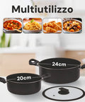 immagine-4-accademia-mugnano-set-2-casseruole-in-alluminio-con-coperchio-in-vetro-2024cm-nero-ean-8010111052258