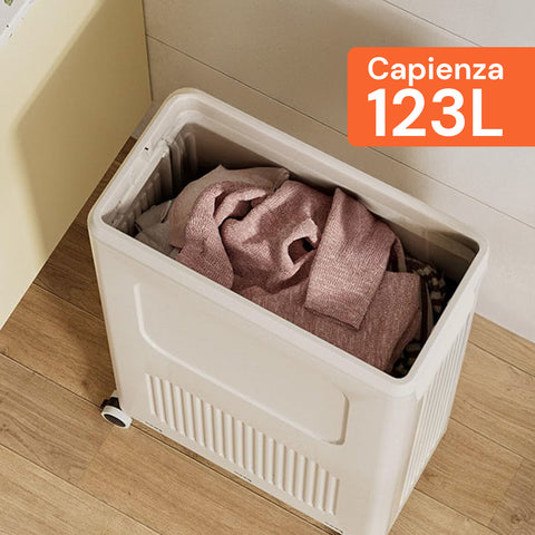 avilia cesto portabiancheria con coperchio e ruote capienza 123l plastica ean 8052879010224