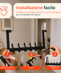 avilia home appendiabiti da porta in alluminio con 12 ganci portata 10kg adatto per porte spesse da 41 45 cm ean 8052879012006