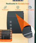 avilia home cassetta postale a muro moderna in acciaio inox con finestra nome e 2 chiavi ean 8052879011153