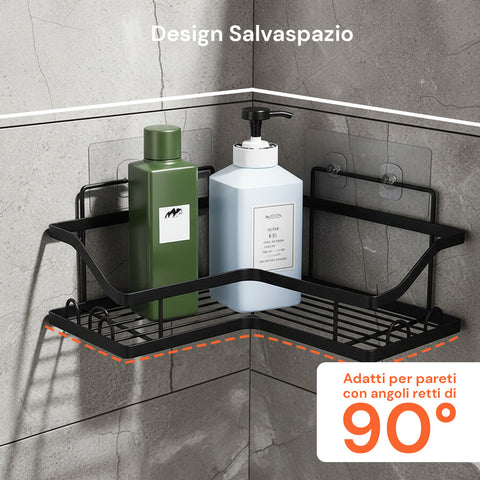 avilia home kit 4 mensole adesive da parete in metallo con ganci senza fori ean 8052879010996