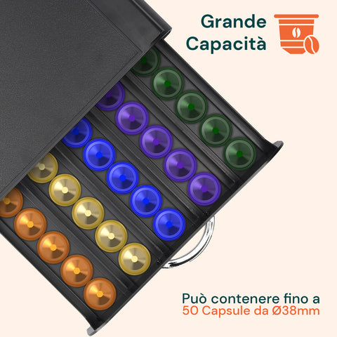 avilia home organizer capsule caffe 1 cassetto nero elegante capienza 50 capsule ean 8052879011023