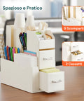 avilia home organizer porta capsule porta cialde 9 scomparti e 2 cassetti multiuso bianco ean 8052879011016