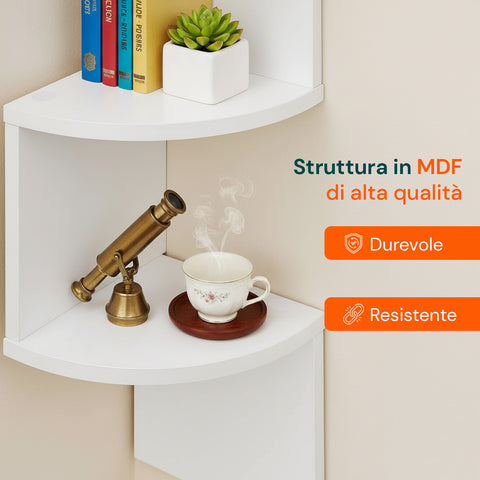 avilia home scaffale angolare bianco a 5 ripiani salvaspazio per casa ean 8052879010606